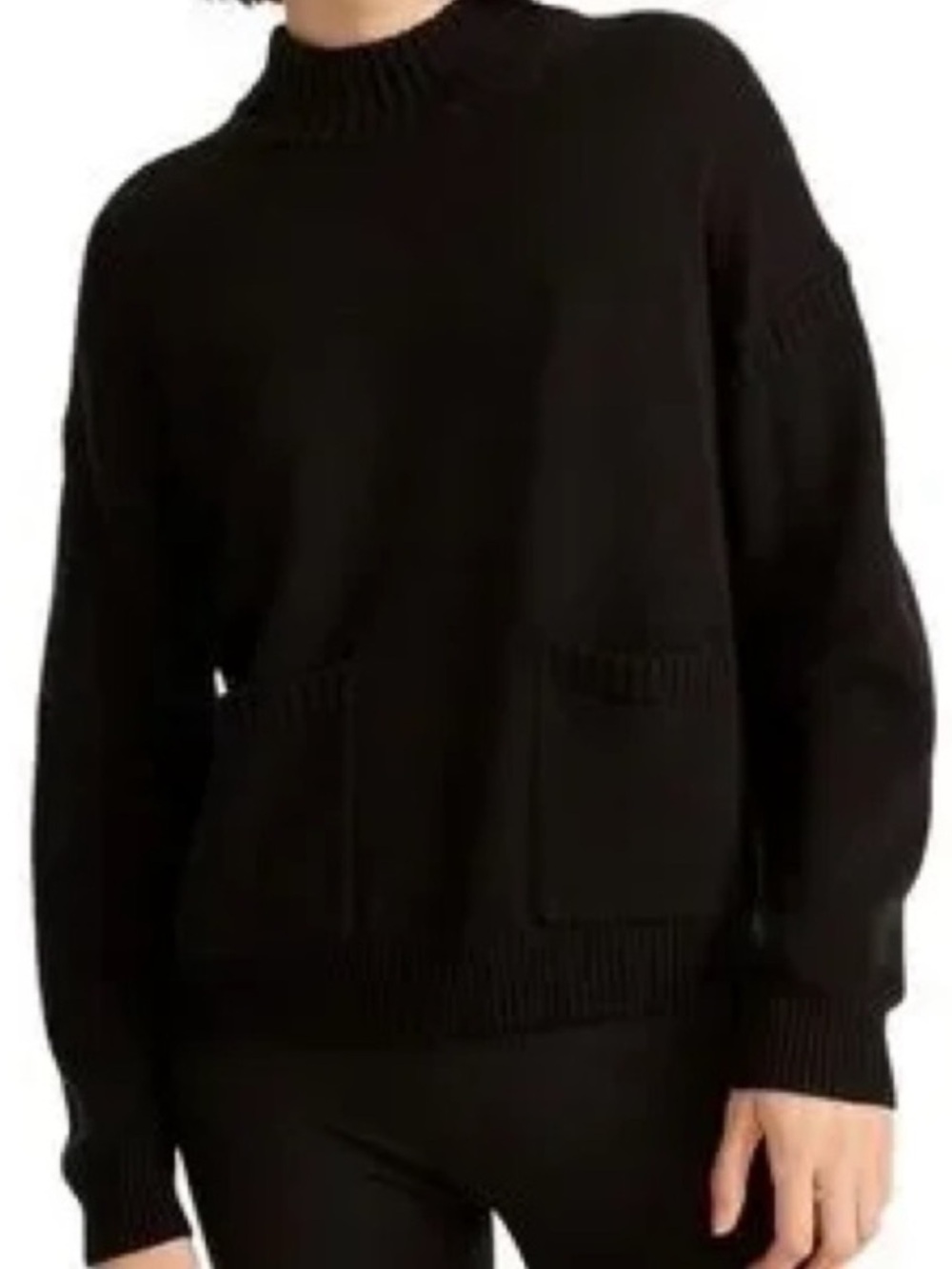 J.CREW COTTON-CASHMERE PATCH POCKET MOCKNECK SWEATER